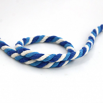 THICK CORD 8mm RAW/TURQUOISE BLUE/ROYAL BLUE 30m