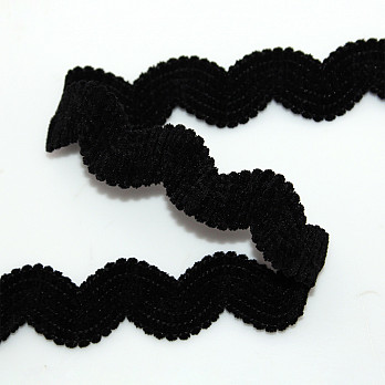 VELVETY SCROLL GIMP ELASTIC 2,4cm BLACK 20m