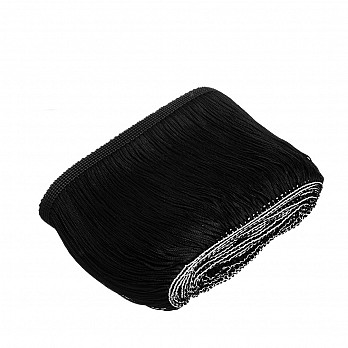 VISCOSE FRINGE 15cm BLACK 10m