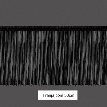 VISCOSE FRINGE 50cm BLACK 10m