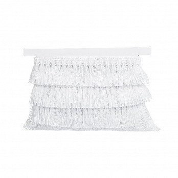 WIDED FRINGE 4cm WHITE 10m