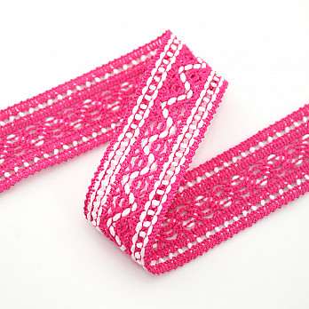 ZIG ZAG BALL LACE 3,1cm PINK/RAW 30m