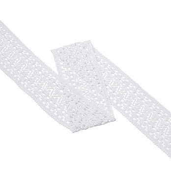 ZIG ZAG BALL LOLLA LACE 5,8cm WHITE 30m