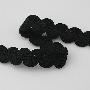 ZIG ZAG CORD PASSEMENTERIE 3cm BLACK 20m