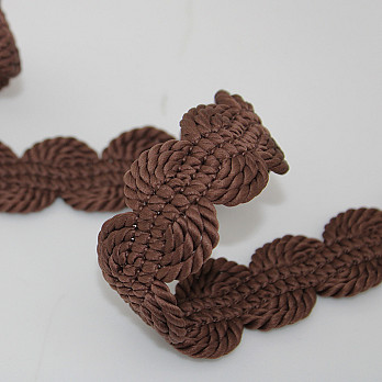 ZIG ZAG CORD PASSEMENTERIE 3cm BROWN 20m