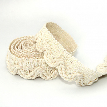 ZIG ZAG CORD PIPING LACE 2,3cm RAW 50m