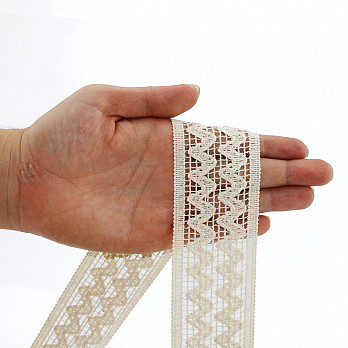 ZIG ZAG DOUBLE LACE 4,5cm RAW 30m