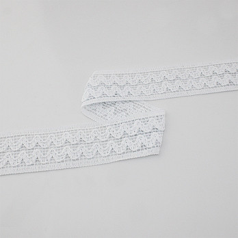 ZIG ZAG DOUBLE LACE 4,5cm WHITE 30m