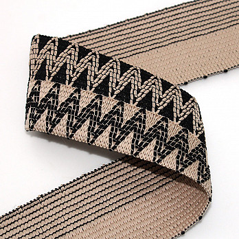 ELÁSTICO ZIG ZAG DUO 5,8cm CAMURCHA CLARO/NEGRO 25m