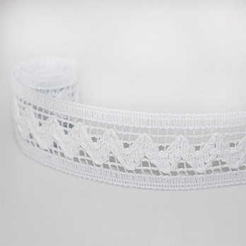 ZIG ZAG LACE 3,2cm WHITE 30m