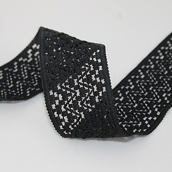 ZIG ZAG LACE 4,8cm BLACK