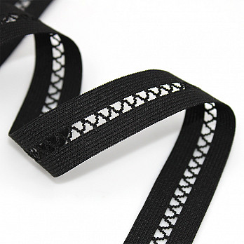 ZIG ZAG LADDER ELASTIC 2,5cm BLACK 25m