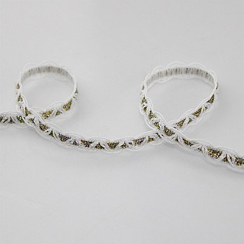 ZIG ZAG PASSEMENTERIE 1,1cm RAW/GOLD/SILVER 20m