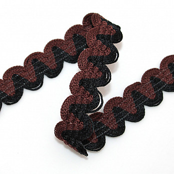 ZIG ZAG PASSEMENTERIE 1,5cm BLACK/BROWN 20m