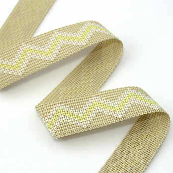 ZIG ZAG RIGID RIBBON 1,8cm RAW/RAW/BABY YELLOW 20m