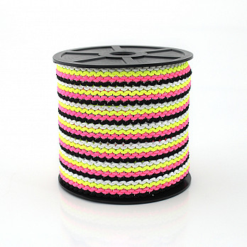 Zig Zag Webbing: Black & Neon Pink